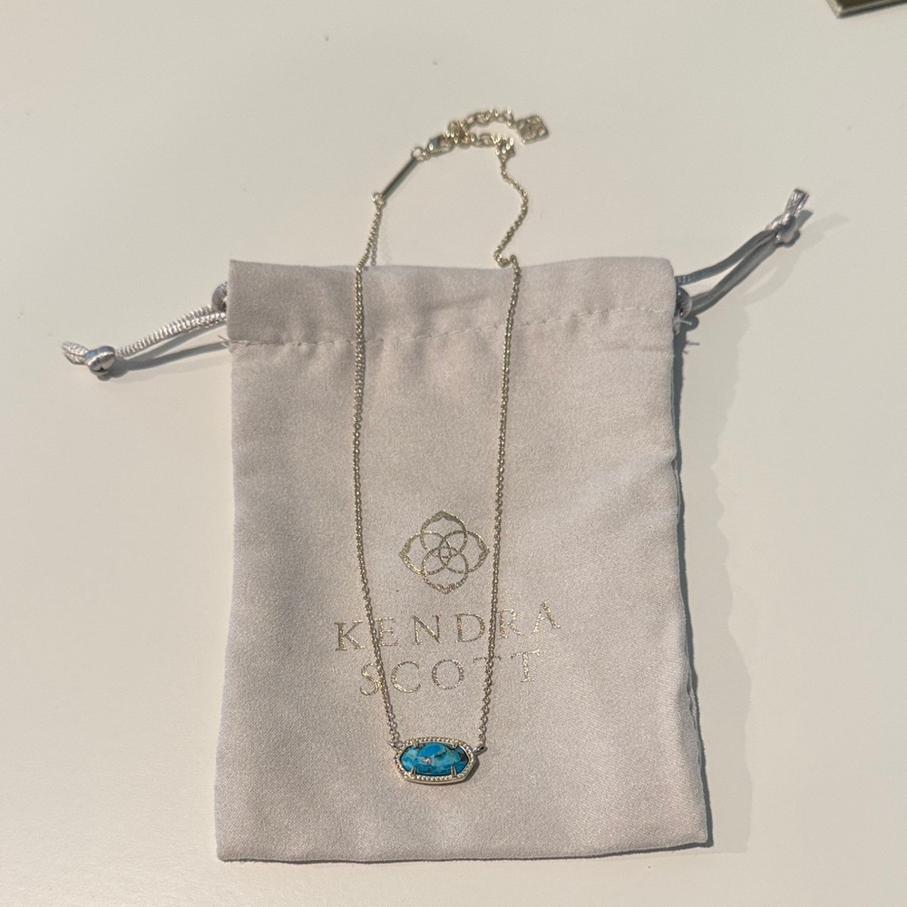Kendra Scott Blue Gold Pendant Necklace